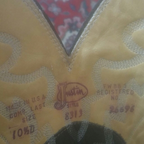 Black Justin 8313 men's exotic western boot - Picture 4 of 4